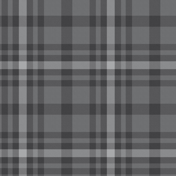Grey Glen Plaid textuur naadloos patroon geschikt voor mode textiel en graphics - Vector, afbeelding