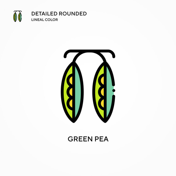 Green pea vector icon. Modern vector illustration concepts. Easy to edit and customize. - Vector, Image