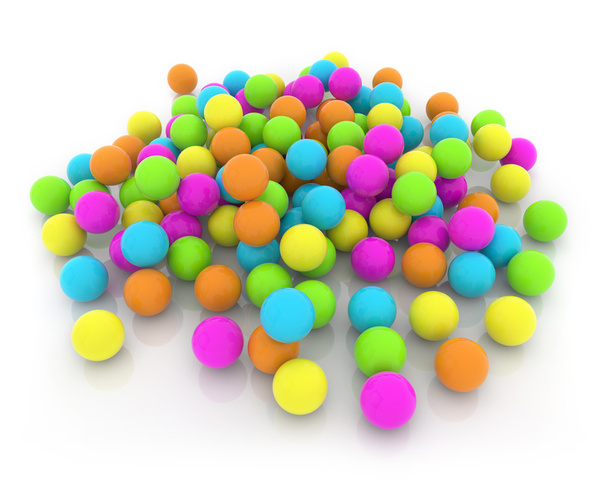 Heap of colorful balls on white background - Fotoğraf, Görsel