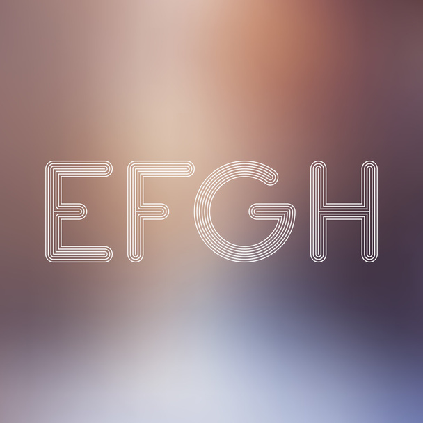 E F G H Light Lines Alphabet with Blurred Out fo Focus Backgrou - Вектор,изображение