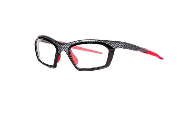 Óculos cinza e vermelho em fundo branco  - Foto, Imagem