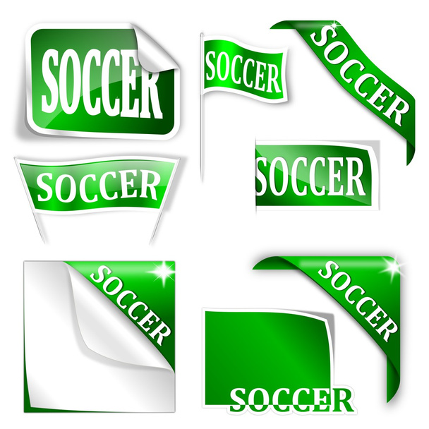 Set of labels with the word "soccer" - Photo, Image