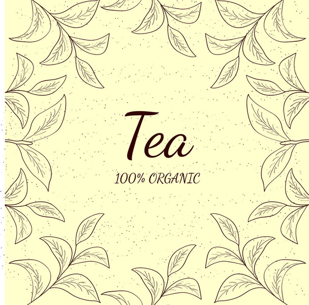 Green tea, template sketch - Vecteur, image