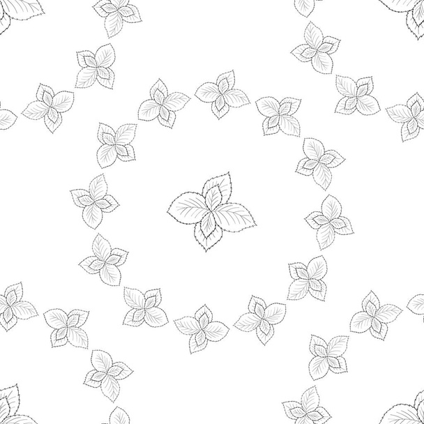 Mint, seamless 1 white - Vector, Image