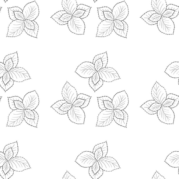 Mint, seamless 2 white - Vector, Image