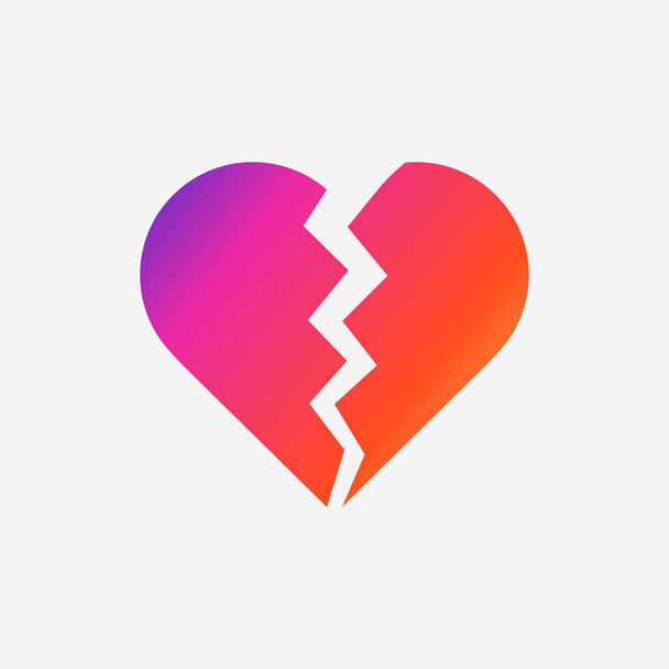 Heartbreak Social Media Icône isolé sur fond gris. Masquer comme icône vectorielle simple moderne de symbole pour le site Web ou l'application mobile - Vecteur, image