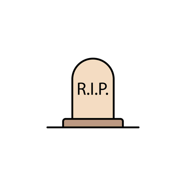 grave, rip outline icon. detailed set of death illustrations icons. can be used for web, logo, mobile app, UI, UX on white background - Vector, Image