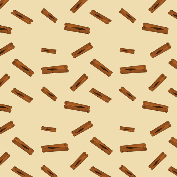 Seamless pattern cinnamon on pastel background vector illustration - Vector, Image