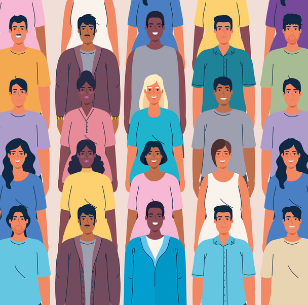 объединить людей вместе многонациональность, разнообразие и мультикультурализм концепции - Вектор,изображение