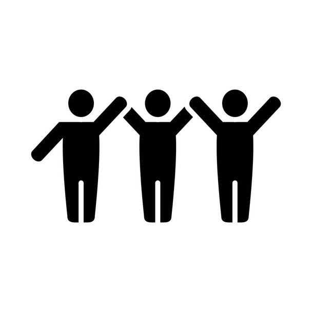 pictograma personas de pie icono, estilo de silueta - Vector, Imagen