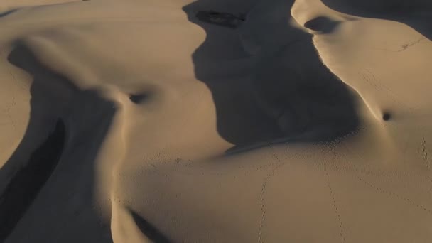 Aerial view of Maspalomas Dunes natural reserve - Materiał filmowy, wideo