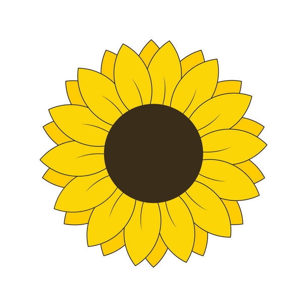 Żółty słonecznik ikona wektor ilustracja na białym tle - Wektor, obraz