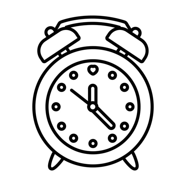 elementos pop art, icono del reloj despertador, estilo de línea - Vector, imagen
