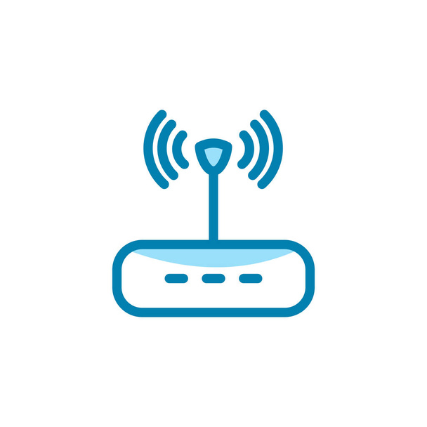 Illustration Graphique vectoriel de l'icône du routeur. Adapté pour sans fil, réseau, accès, bureau, communication, etc.. - Vecteur, image