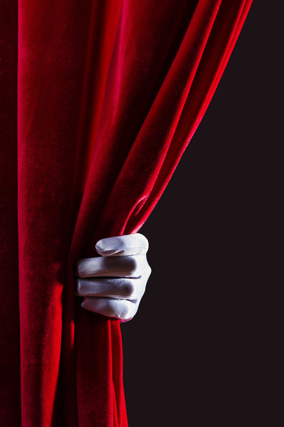 Red curtain - Foto, afbeelding