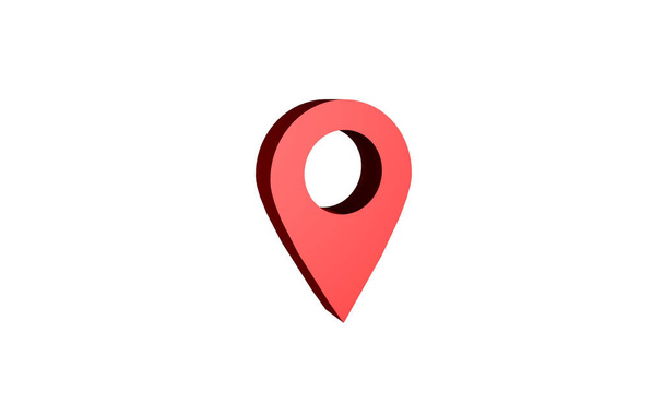 A 3d illustration of an icon of location point on an isolated background - Фото, изображение