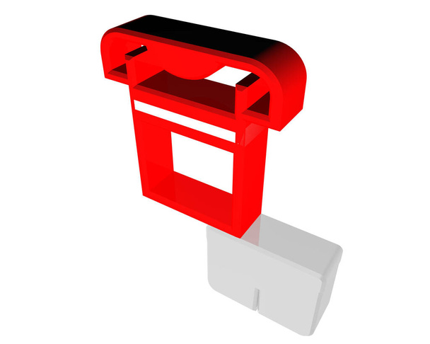 A 3d illustration of a red soccer T-shirt isolated on a white background - Φωτογραφία, εικόνα