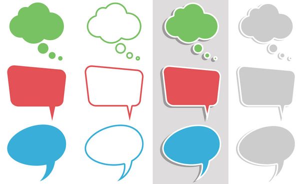 EPS vector illustration collection of three different speech bubbles in different looks - Vektor, Bild