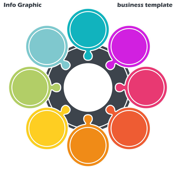 EPS 10 vector file for business info graphic template designs, team work concepts and data information with eight options - Vector, Image
