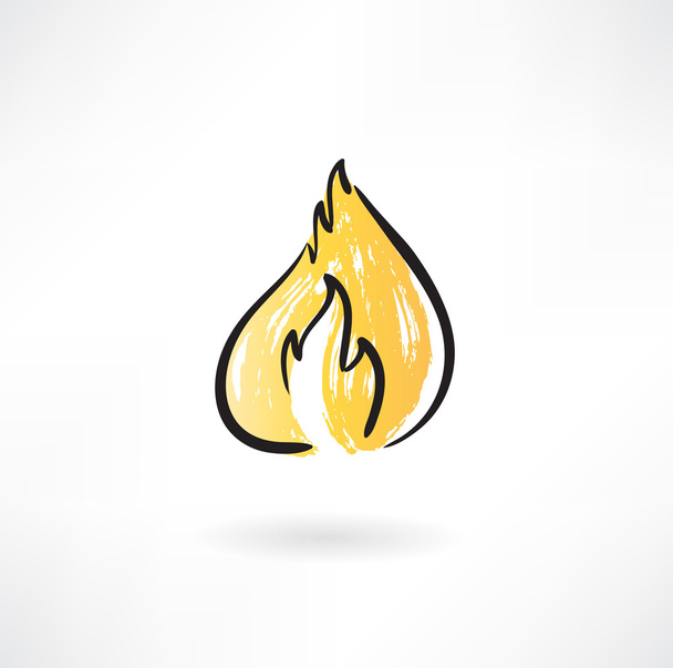Fire grunge icon - Vector, Imagen