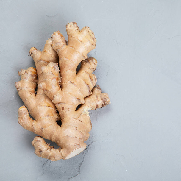 Fresh ginger root . Top view, copy space - Фото, зображення