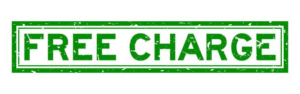 Grunge verde carga gratuita palavra quadrado selo de borracha no fundo branco - Vetor, Imagem