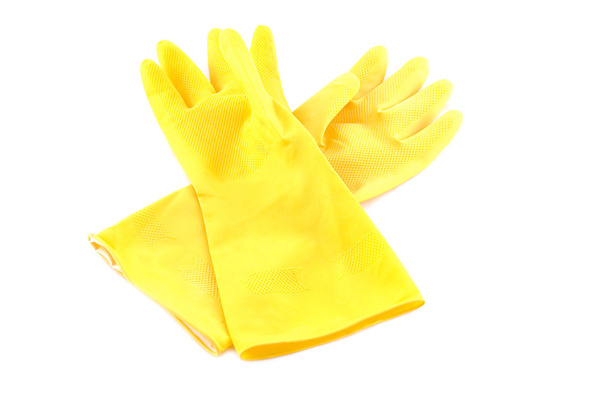 gelbe Schutzhandschuhe - Foto, Bild