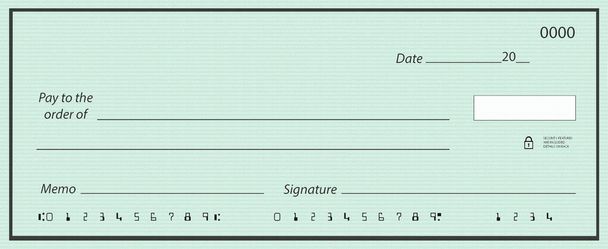 Blank check with false numbers - Photo, Image