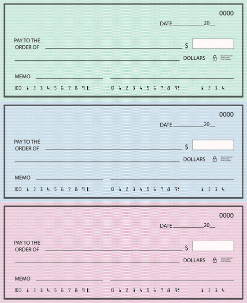 Cuatro cheques bancarios en blanco - Foto, imagen