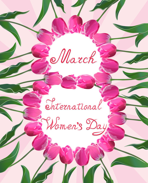 Día Internacional de la Mujer. Tarjeta de felicitaciones
. - Vector, imagen