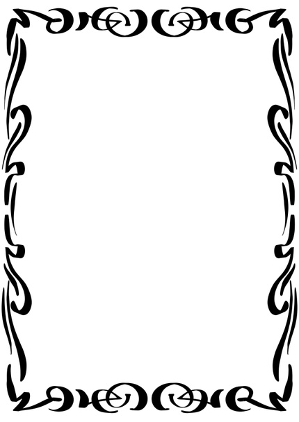 lassic doodle style frame in black and white color. - Foto, afbeelding