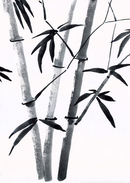 Traditional Chinese painting of bamboo - Φωτογραφία, εικόνα