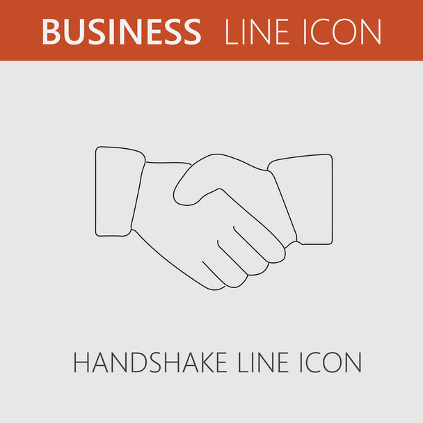 Handshake vector icon. Hands shaking simple outline pictogram. - Vector, Image