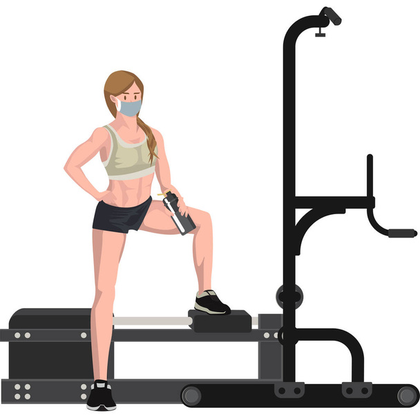 Žena odpočívající po fitness na fitness vybavení - Fotografie, Obrázek