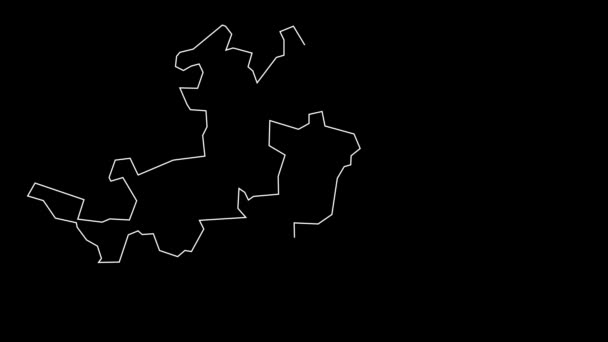Basel Landschaft cantón mapa esquema animación - Metraje, vídeo