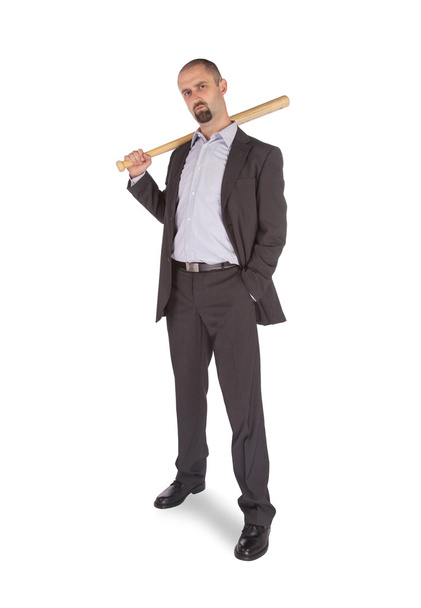 Angry looking man with bat - Foto, Imagem