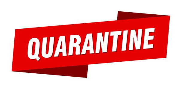 quarantine banner template. ribbon label sticker. sign - Vektor, Bild