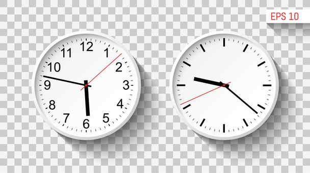 Classic design wall clocks. Transparent background. Template for your design works. Vector illustration. - Vector, Image
