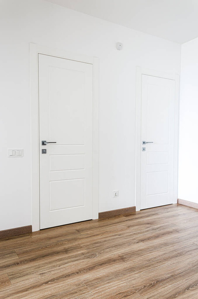 White doors and white walls in the new apartment in the Scandinavian style - Photo, Image