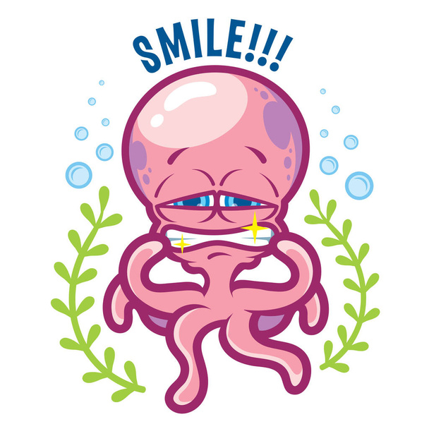 Vtipné vektorové emoce chobotnice - Vektor, obrázek
