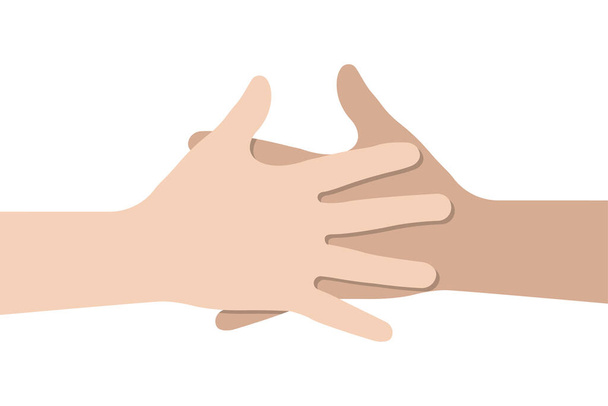 Zwei Hände helfen. Handshake-Vektor-Symbol. Business-Konzept flaches Design. EPS 10 - Vektor, Bild