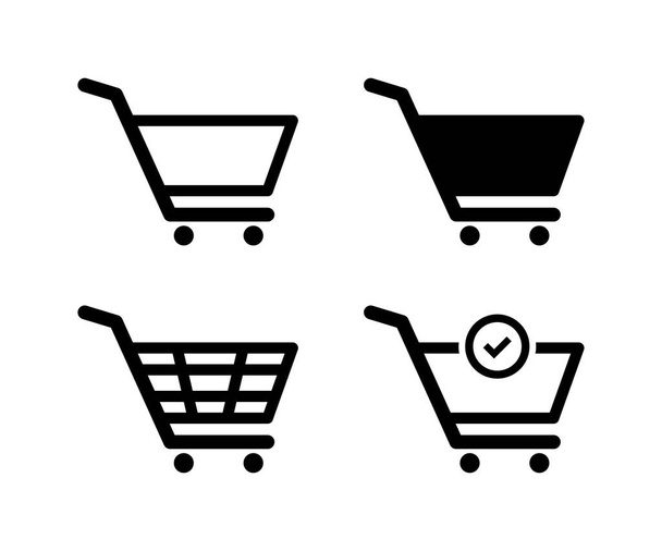 Einkaufsikone. Vektorisoliertes Symbol. Korbvektorzeichen isolierte Sammlung. Konzeption des Interneteinkaufs. Online-Shopping-Symbol. EPS 10 - Vektor, Bild