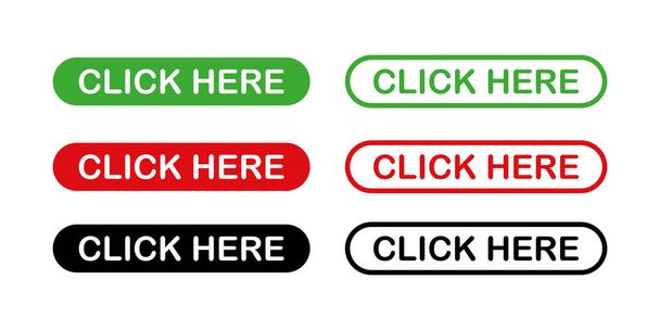 Click here web button. Vector isolated elements. click here sign. Push button. Stock vector. EPS 10 - Vector, Image