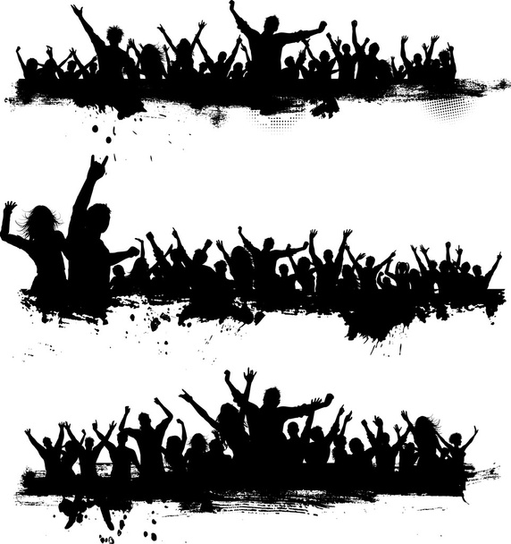 Grunge osapuoli väkijoukkoja
 - Vektori, kuva