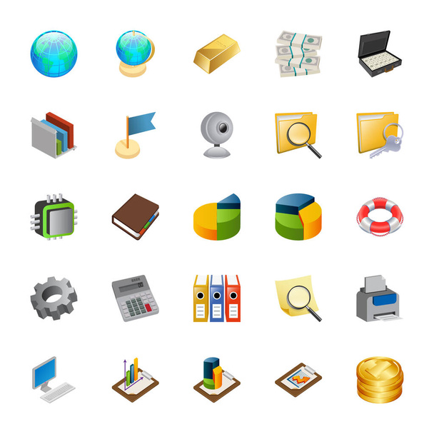 Isometric 3d icons for business. - Vector, Image