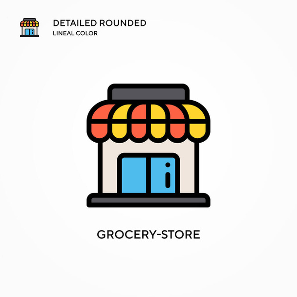 Grocery-store vector icon. Modern vector illustration concepts. Easy to edit and customize. - Vector, Image