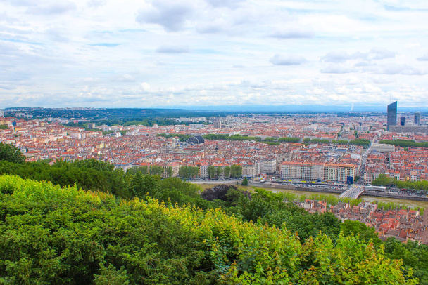 Lyon, France - air view of the city skyline - Фото, изображение