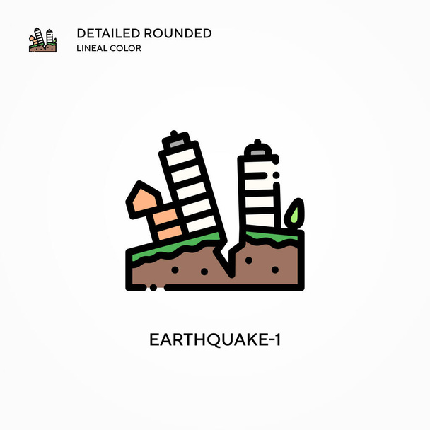 Icona vettoriale del terremoto-1. Concetti moderni di illustrazione vettoriale. Facile da modificare e personalizzare. - Vettoriali, immagini