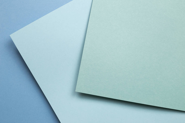 Abstract layered blue and green paper background - Φωτογραφία, εικόνα