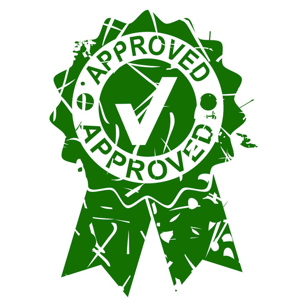 Simple Vector Green Rubber Stamp Effect, Approved isolated on white - Vector, Image